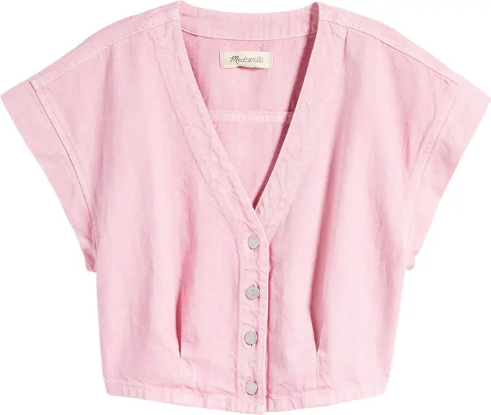 Garment-Dyed Cap Sleeve Cotton Crop Top | Nordstrom