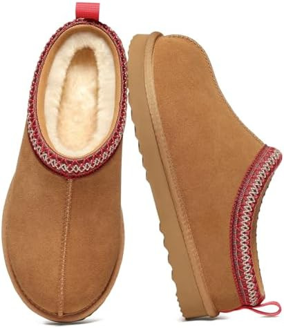 Litfun Women's Fuzzy House Slippers Genuine Suede Fluffy Winter Slipper Cozy Furry Warm Shoes Ind... | Amazon (US)