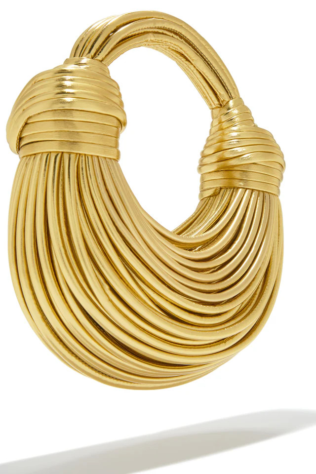 Miss Lola | Azelie Gold Double Knot Spaghetti Handbag | MISS LOLA