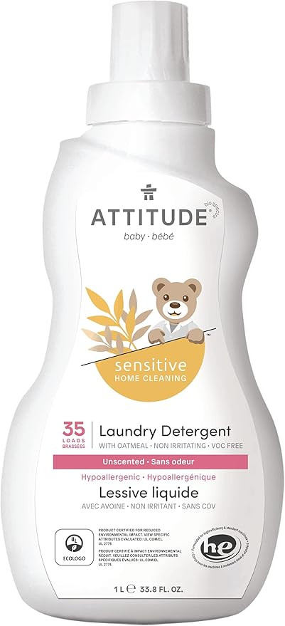 ATTITUDE Baby Laundry Detergent for Sensitive Skin, Hypoallergenic, Dye free, Unscented, HE compa... | Amazon (US)