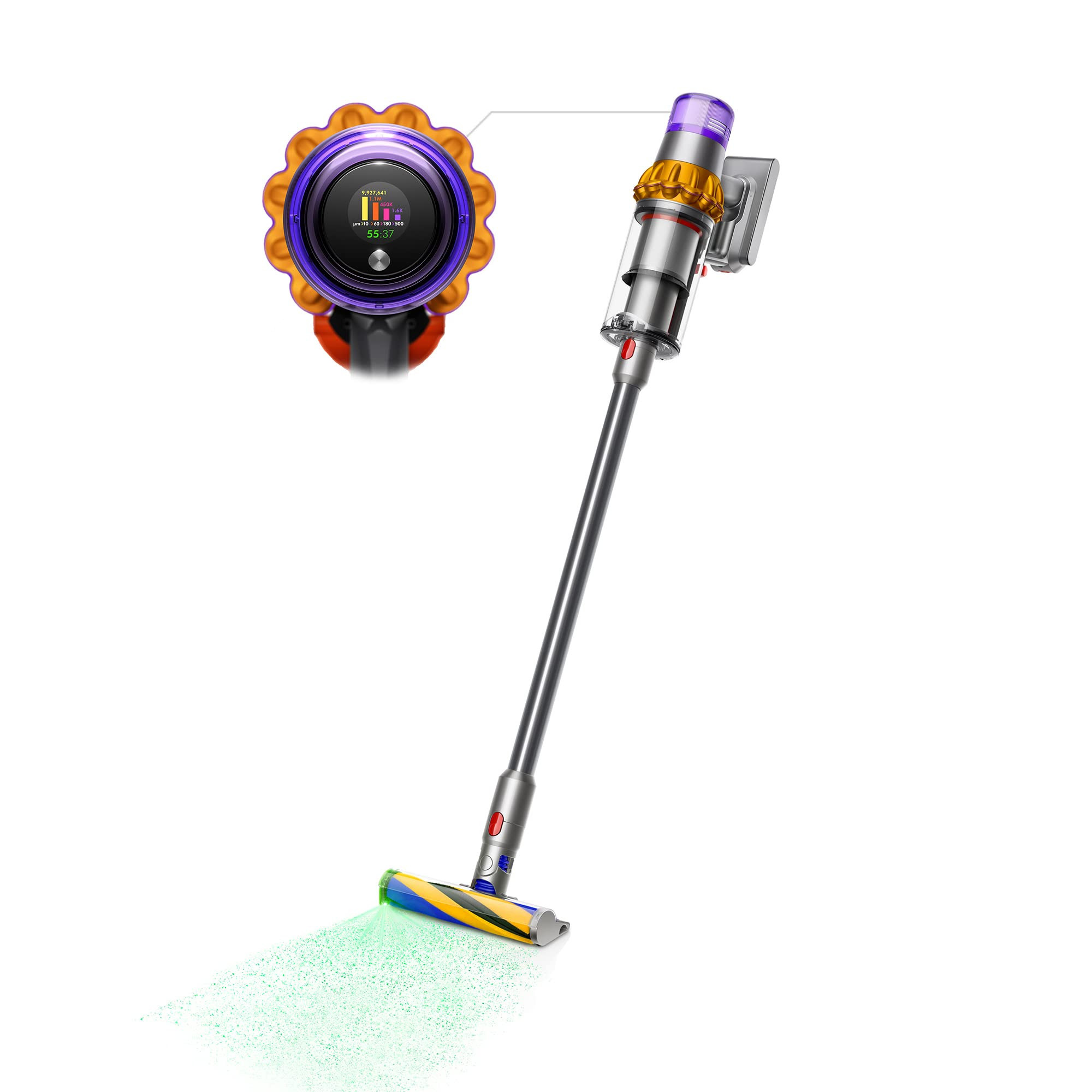 Dyson V15 Detect Cordless Vacuum Cleaner, Multicolor, 10.5"L x 9.8"W x 49.6"H | Amazon (US)