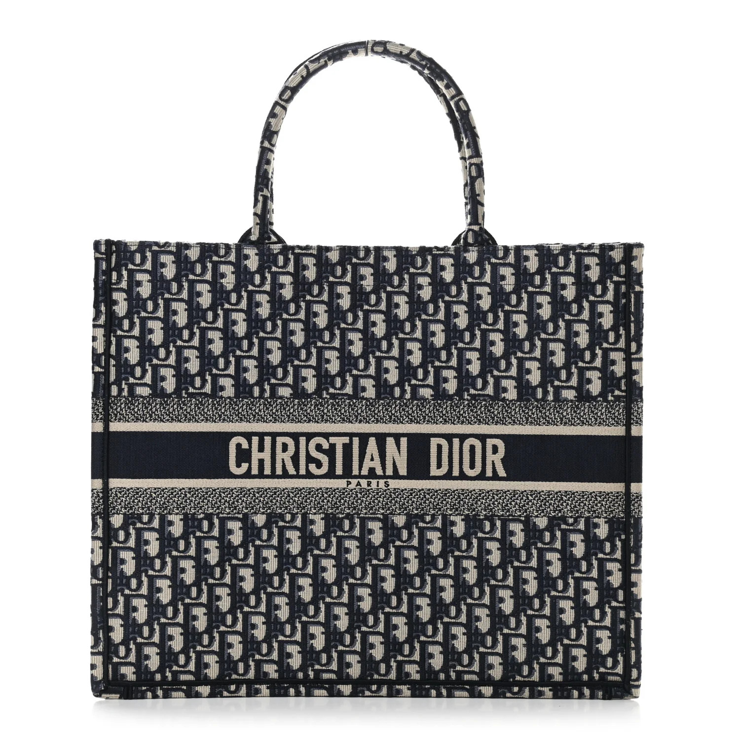 CHRISTIAN DIOR Oblique Book Tote Blue Multicolor | FASHIONPHILE | Fashionphile