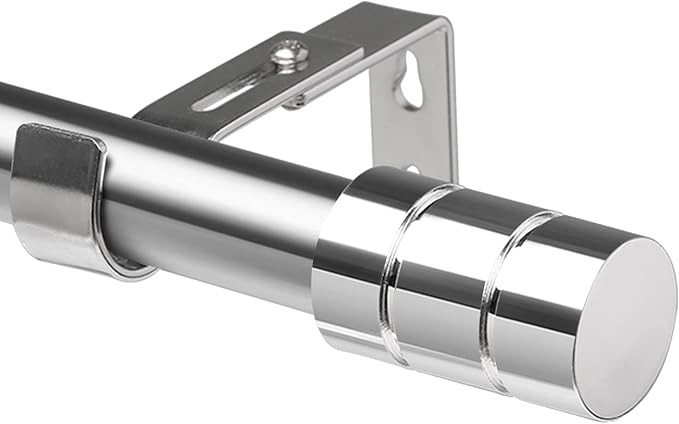 Silver Curtain Rods for Windows 28 to 48 Inch-1" Small Heavy Duty Curtain Rod Set 30-60" Decorati... | Amazon (US)