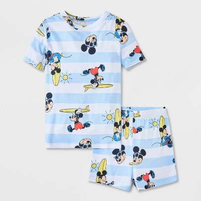 Toddler Boys' 2pc Mickey Mouse & Friends Short Sleeve Pajama Set - Light Blue 18M | Target