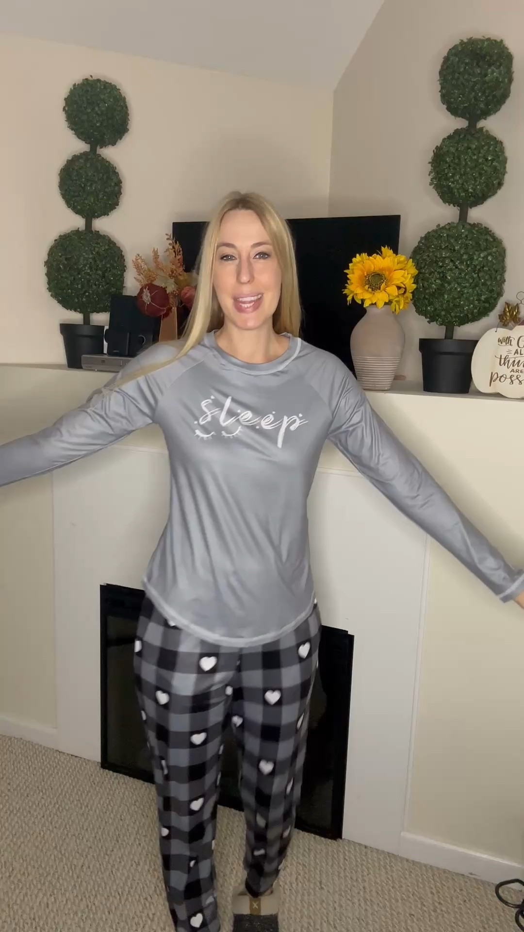 Comfy sleep pajamas 
🖤 these are super soft and cozy  
🖤it comes in different cute styles 
🖤fits true to size, wearing size small and I am 5’10”
🖤 Amazon fashion find under 50

#LTKTall