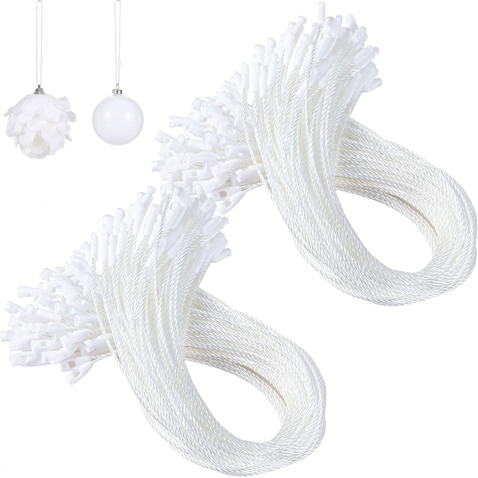 Shappy 400 Pieces Ornament Hooks Christmas Ornament Hangers with Snap Locking Ropes Hanging Tag S... | Amazon (US)