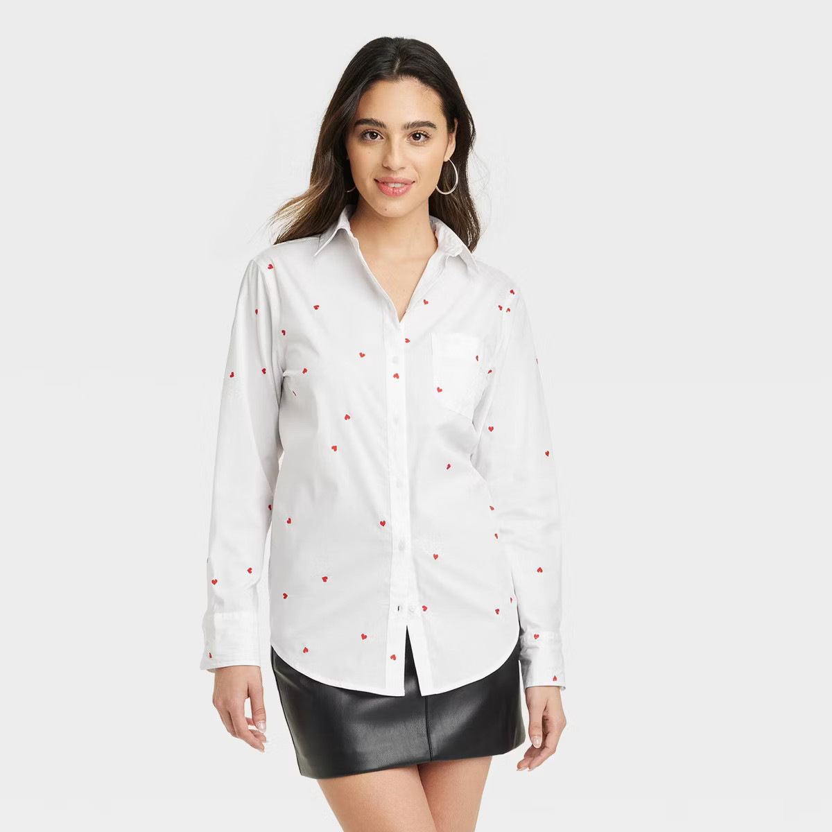 Women's Slim Fit Boyfriend Tailored Long Sleeve Button-Down Shirt - A New Day™ | Target