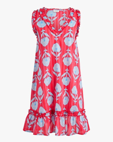 Red and blue floral dress 
Swimsuit cover up 
Resort wear 

#LTKSeasonal #LTKSaleAlert