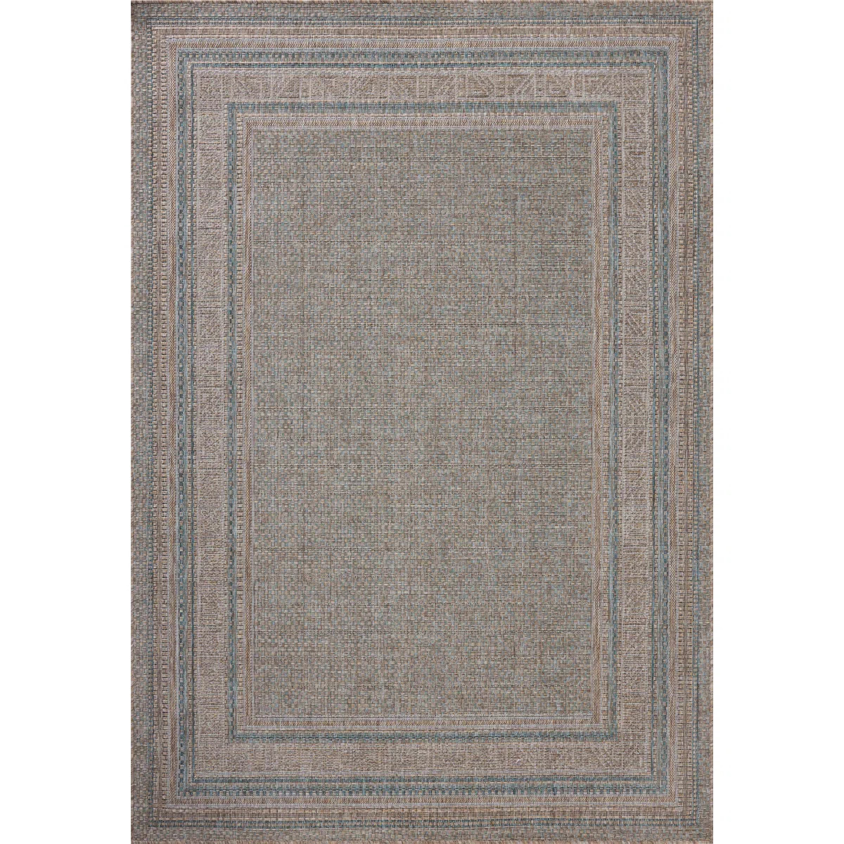 Amber Lewis x Loloi Indoor / Outdoor Topanga Natural / Teal Area Rug | Wayfair North America