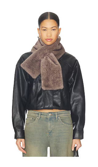 Muse Faux Fur Scarf in Wolf | Revolve Clothing (Global)