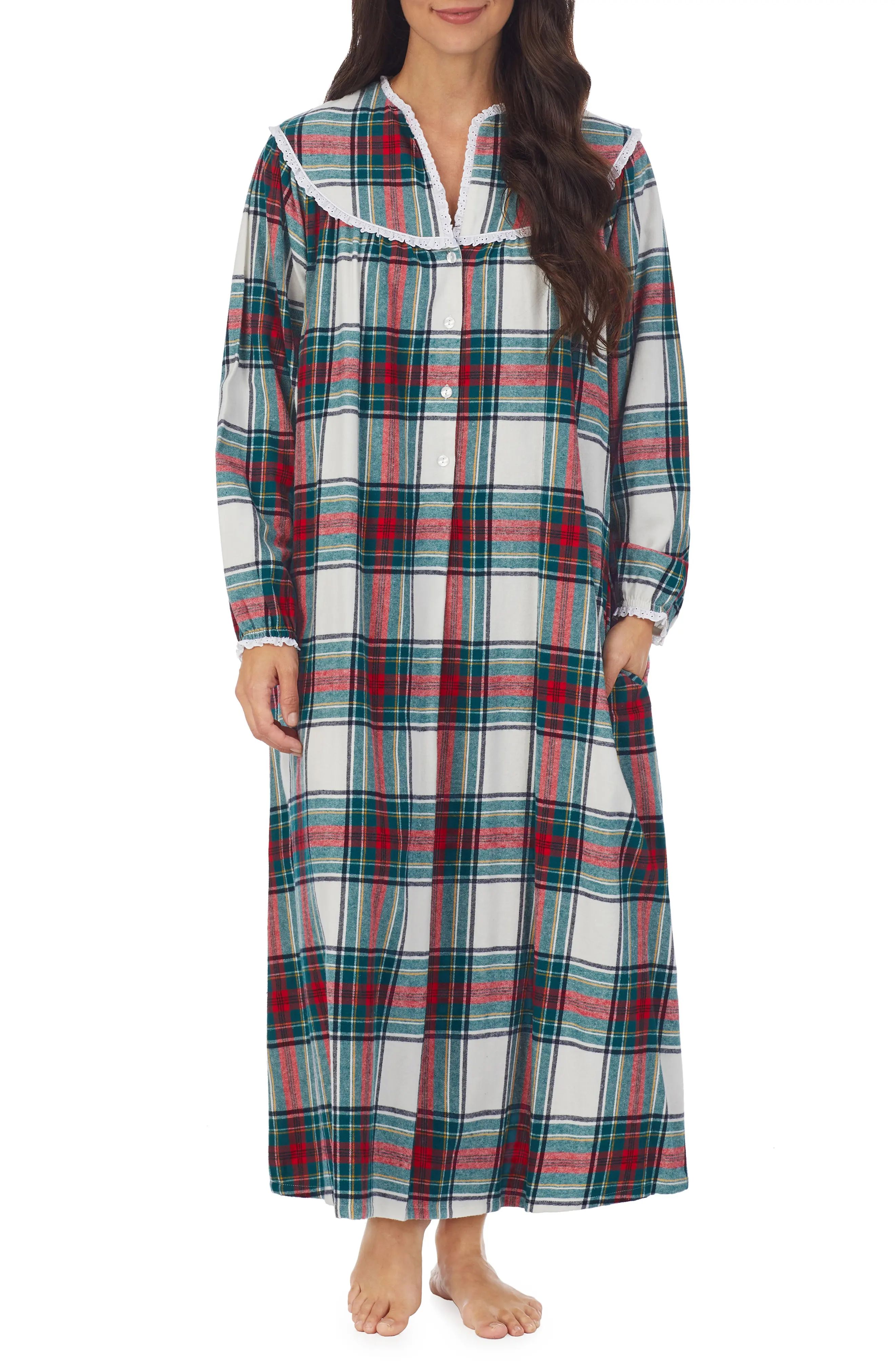 Lanz of Salzburg Ballet Nightgown, Size X-Small in Multi Plaid at Nordstrom | Nordstrom