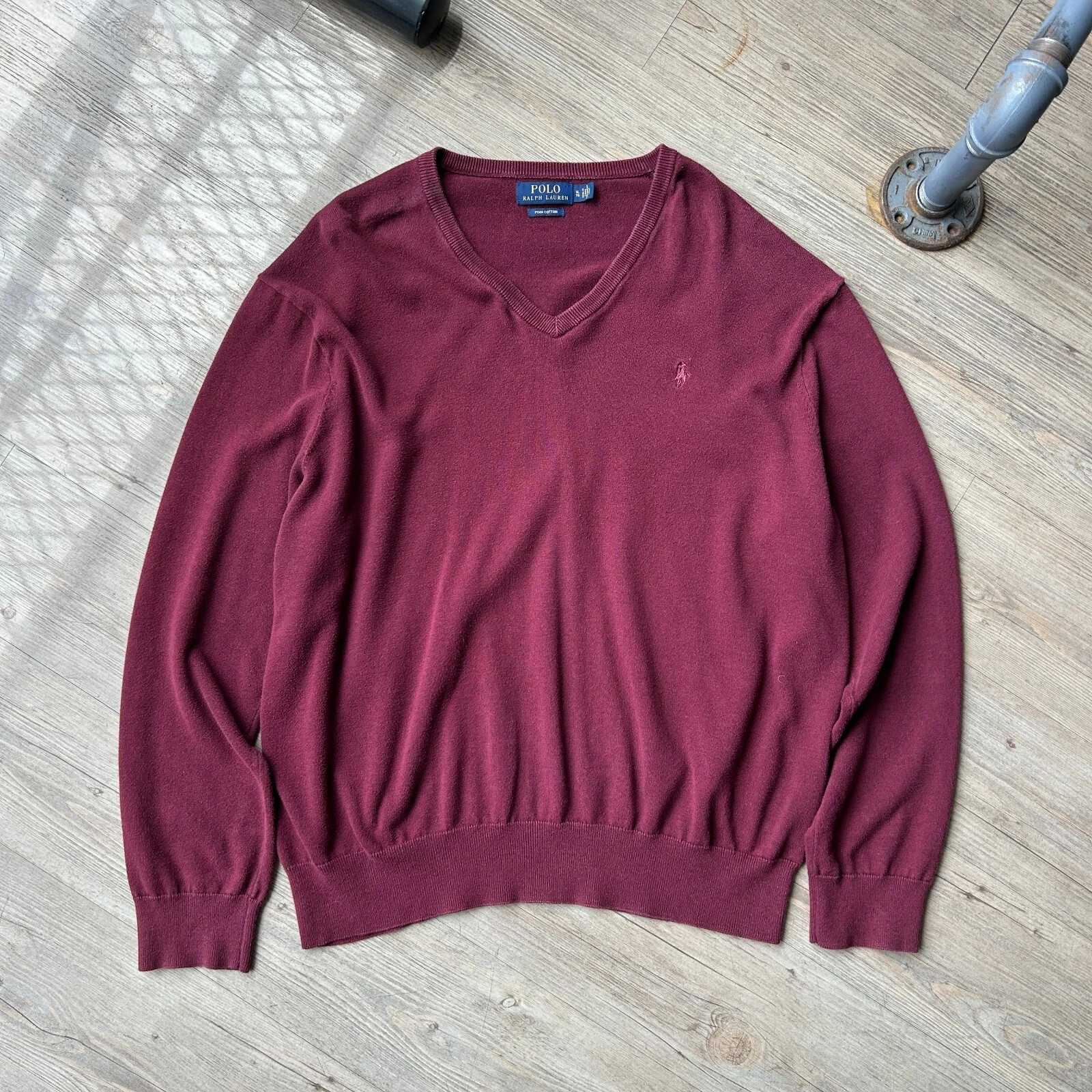 VINTAGE | Ralph Lauren Polo Pima Cotton Knit Sweater sz L/XL | eBay US