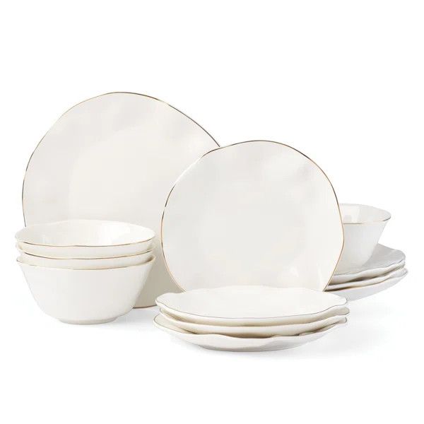 Blue Bay White 12-Piece Dinnerware Set | Wayfair North America