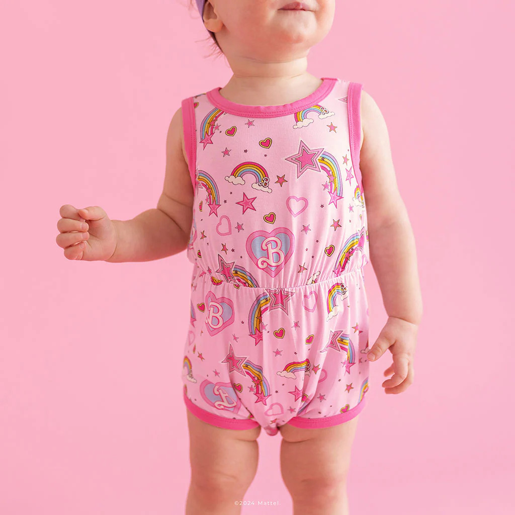 Pink Sleeveless Bubble Romper | Barbie™ Star Power | Posh Peanut