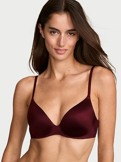 Body by Victoria FlexFactor High-Shine Lightly Lined Plunge Demi Bra, Brown, 32A - Women's Bras - Victoria's Secret | Victoria's Secret (US / CA )