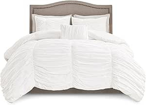 Ornate Bedding 100% Egyptian Cotton 600TC Decorative 3-Piece Soft Luxurious Duvet Set Ruched Ruff... | Amazon (US)