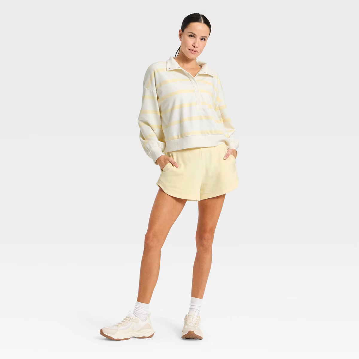Women's Active Comfort French Terry Henley Sweatshirt - All In Motion™ | Target