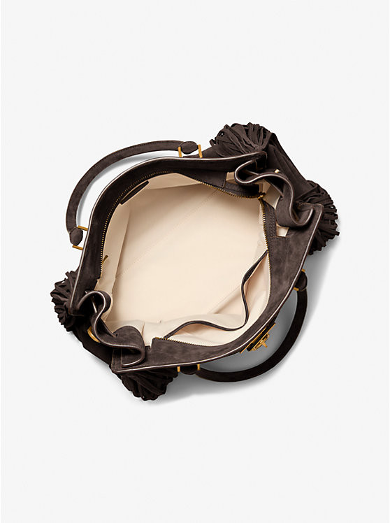 Hamilton Moderne Large Fringed Suede Satchel | Michael Kors US