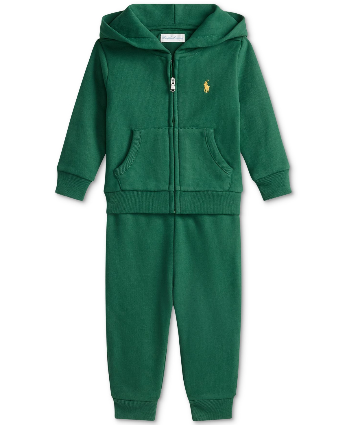 Polo Ralph Lauren Baby Boys Fleece Hoodie & Pant Set - Green | Macy's