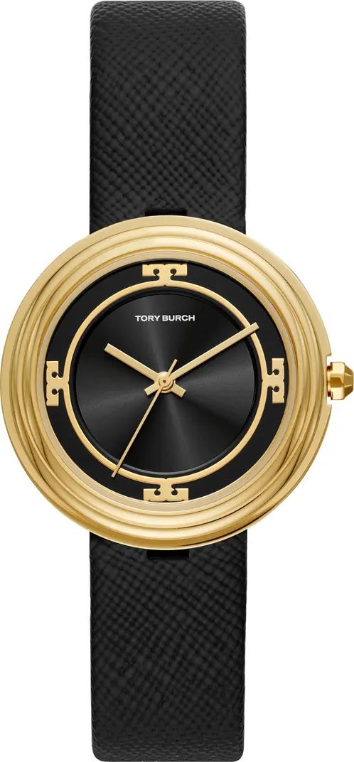TORY BURCH Bailey Leather Strap Watch, 34mm | Nordstromrack | Nordstrom Rack