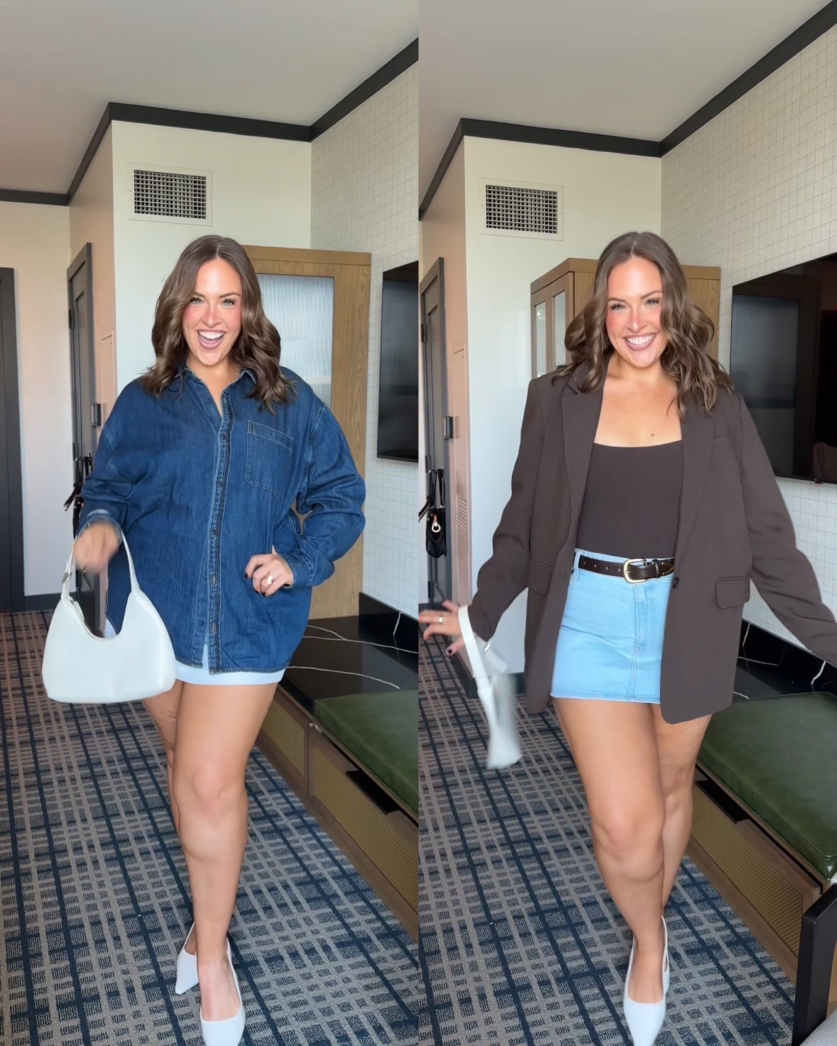Wearing an xl everything & 33 denim skirt!