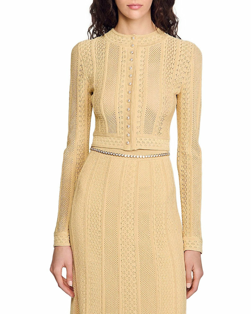 Sandro Pointelle Knit Cardigan | Bloomingdale's (US)
