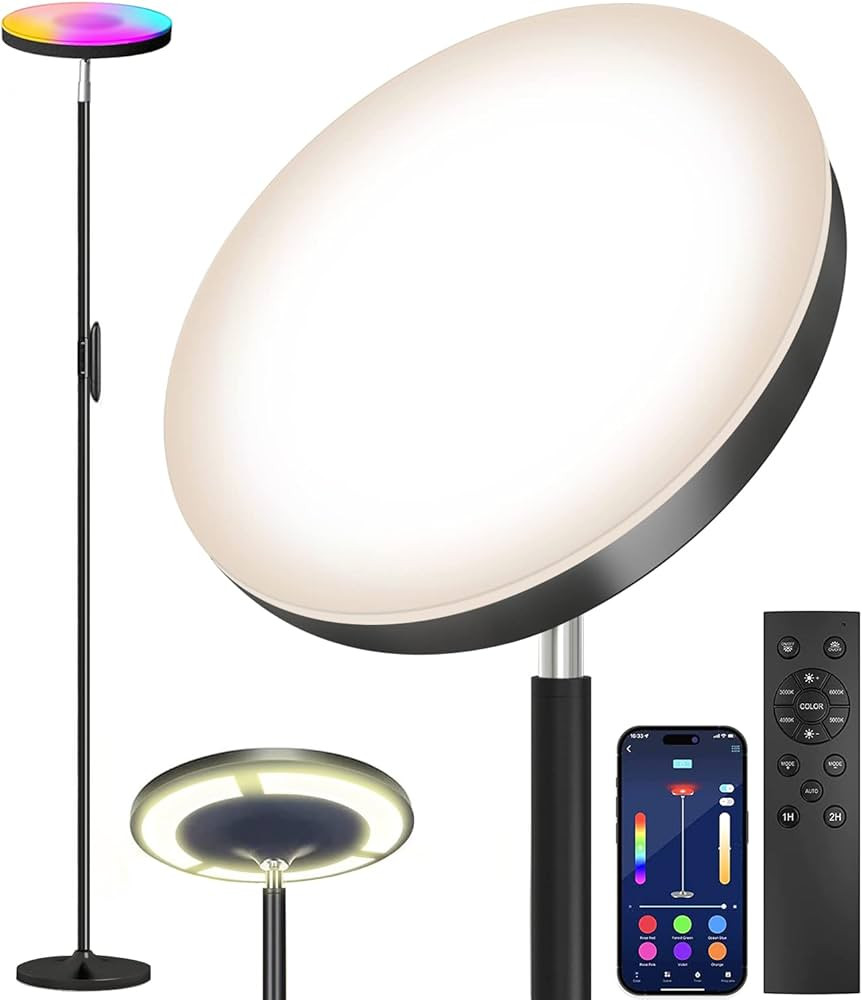Keepsmile Double Side Lighting Led Floor Lamp with Remote Smart App 36W/2600LM Bright Tall Standi... | Amazon (US)