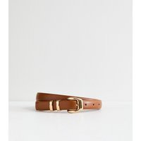 Tan Leather Look Skinny Belt New Look | New Look (UK)