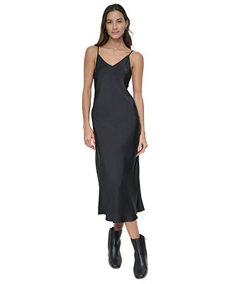 DKNY Jeans Women's Washer Satin Bias Slip Dress - Macy's | Macy's