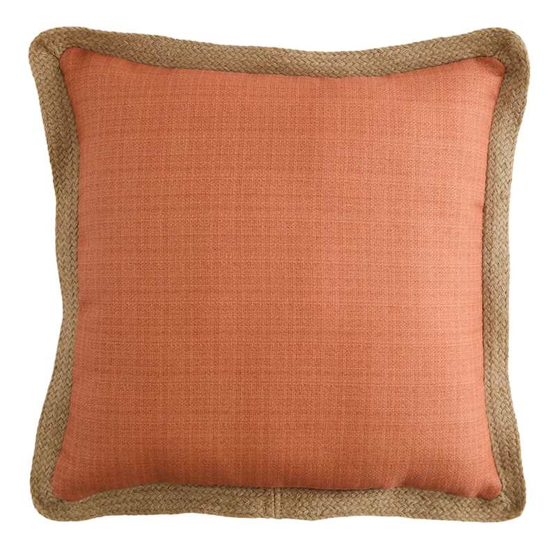 2-Pack Terracotta Jute Trim Outdoor Throw Pillow, 18" | At Home