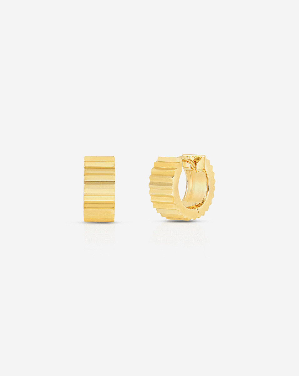 Wide Fluted Gold Hoops | Ring Concierge