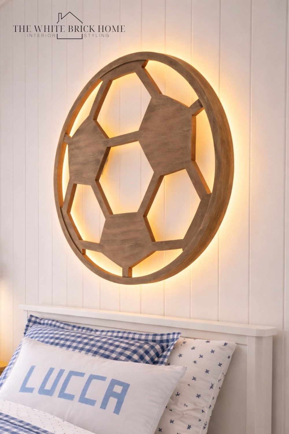 A statement light that turns his room into the coolest spot in the house - a warm, playful, and totally one of a kind!

Boys room, boys bedroom, kids room, kids bedroom, boys room decor, boys room wall light, boys room design, boys room soccer, soccer wall light, soccer kids room, soccer bedroom, bedroom, soccer room decor, boys room wall light, boys room design, boys room design ideas, kids room, kids bedroom, kids room decor, home decor, pottery barn kids, pottery barn boys room 

#LTKmomlife #LTKKids #LTKHome