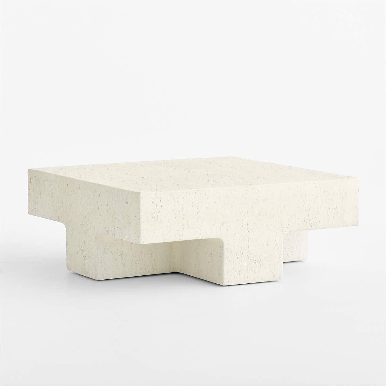 Tito Textured Faux Travertine 40" Square Coffee Table | Crate & Barrel | Crate & Barrel
