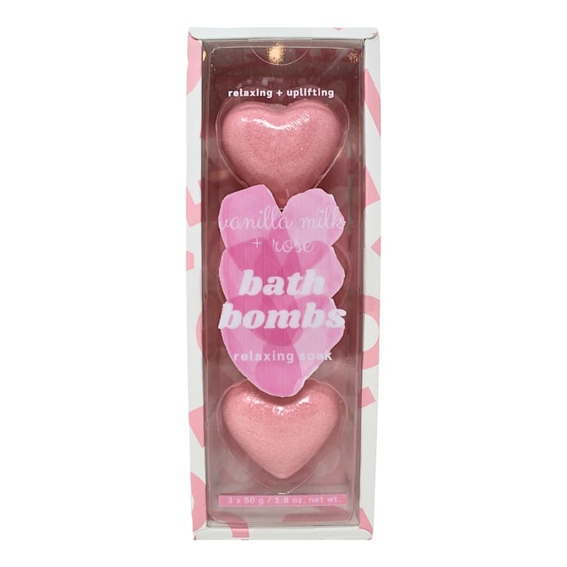 Brompton And Langley 3 Pc Heart Bath Bomb Set | At Home