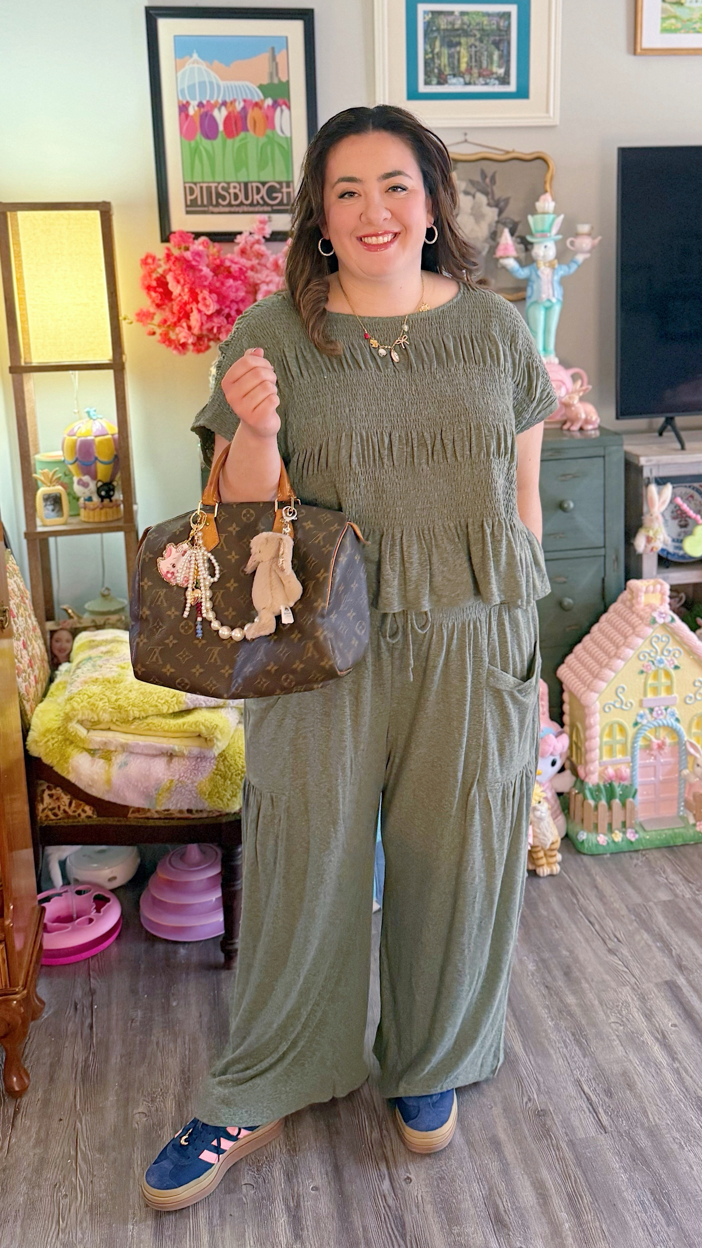 Loungewear matching set, Free People set, Adidas sneakers, bag charms, charm necklace, light wash denim jacket 

#LTKStyleTip #LTKMidsize #LTKSeasonal