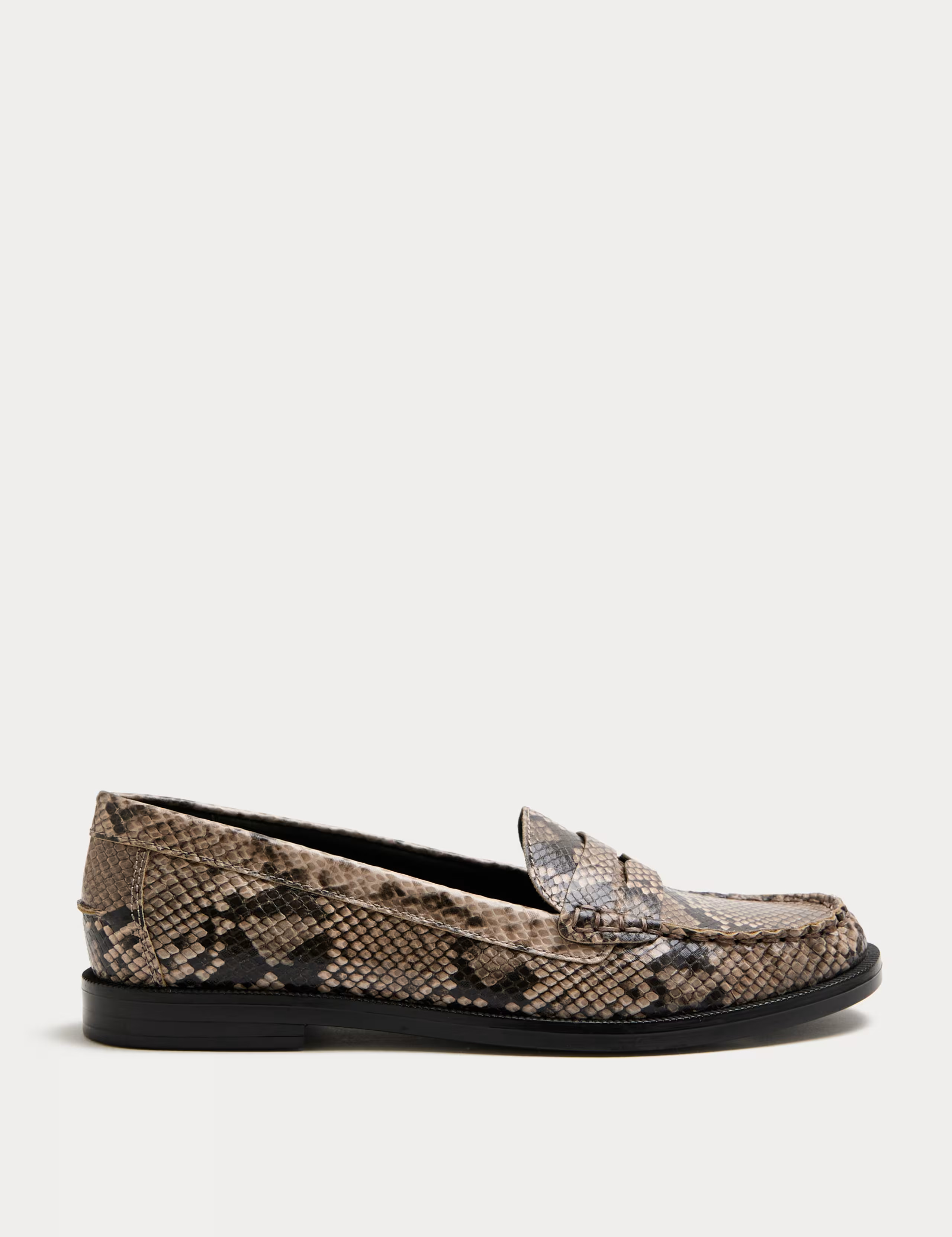 Snake Print Flat Penny Loafers | Marks & Spencer (UK)