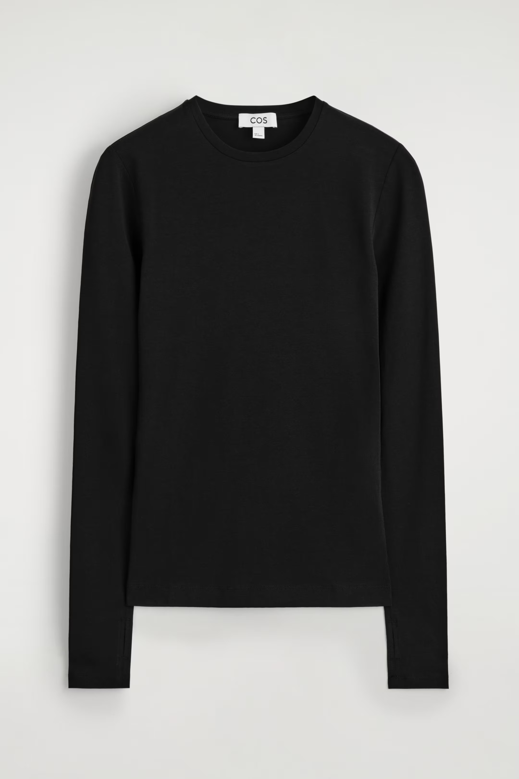 COTTON LONG-SLEEVED TOP - BLACK | COS GB | COS UK