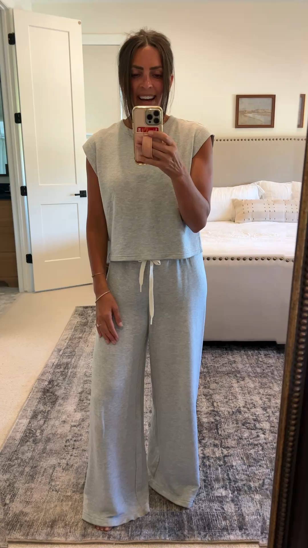 My most recent favorite purchase. This is soooo comfy. You will want to stay in it all day long. Comes in a few different colors. I love that you have length options for the pants. I am wearing an XS top and an XS short in the bottoms. @Aerie

#LTKOver40 #LTKPetite #LTKSaleAlert
