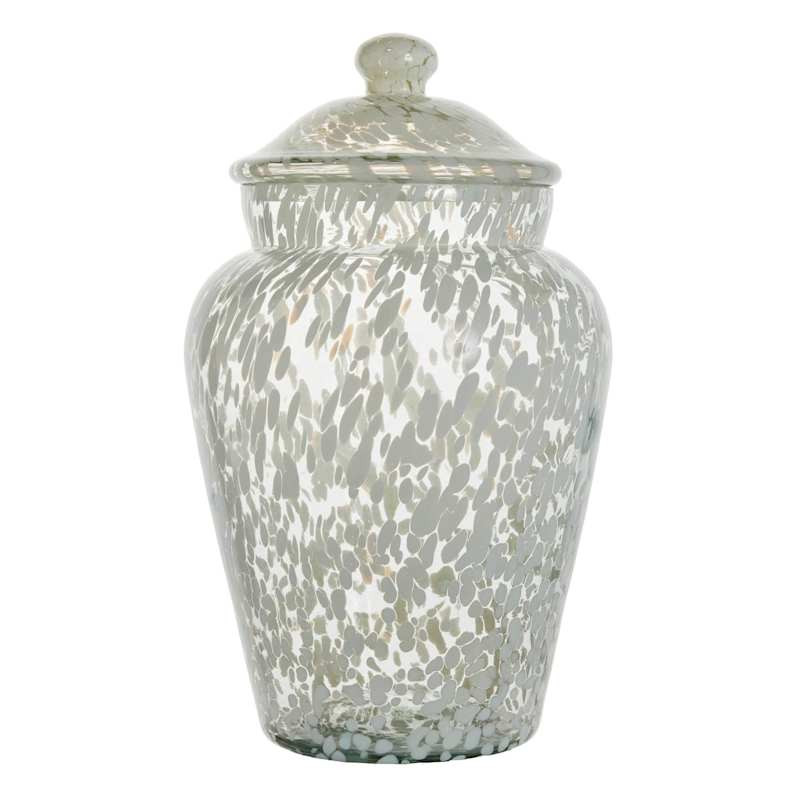 White Frit Glass Ginger Jar, 13" | At Home