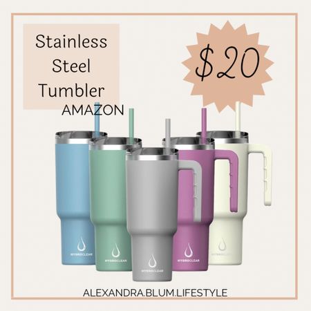 Lots of cute matte color stainless steal tumbler 40oz with straw and handle! $20 each! 5 different colors! 

#LTKfindsunder50 #LTKSeasonal #LTKhome