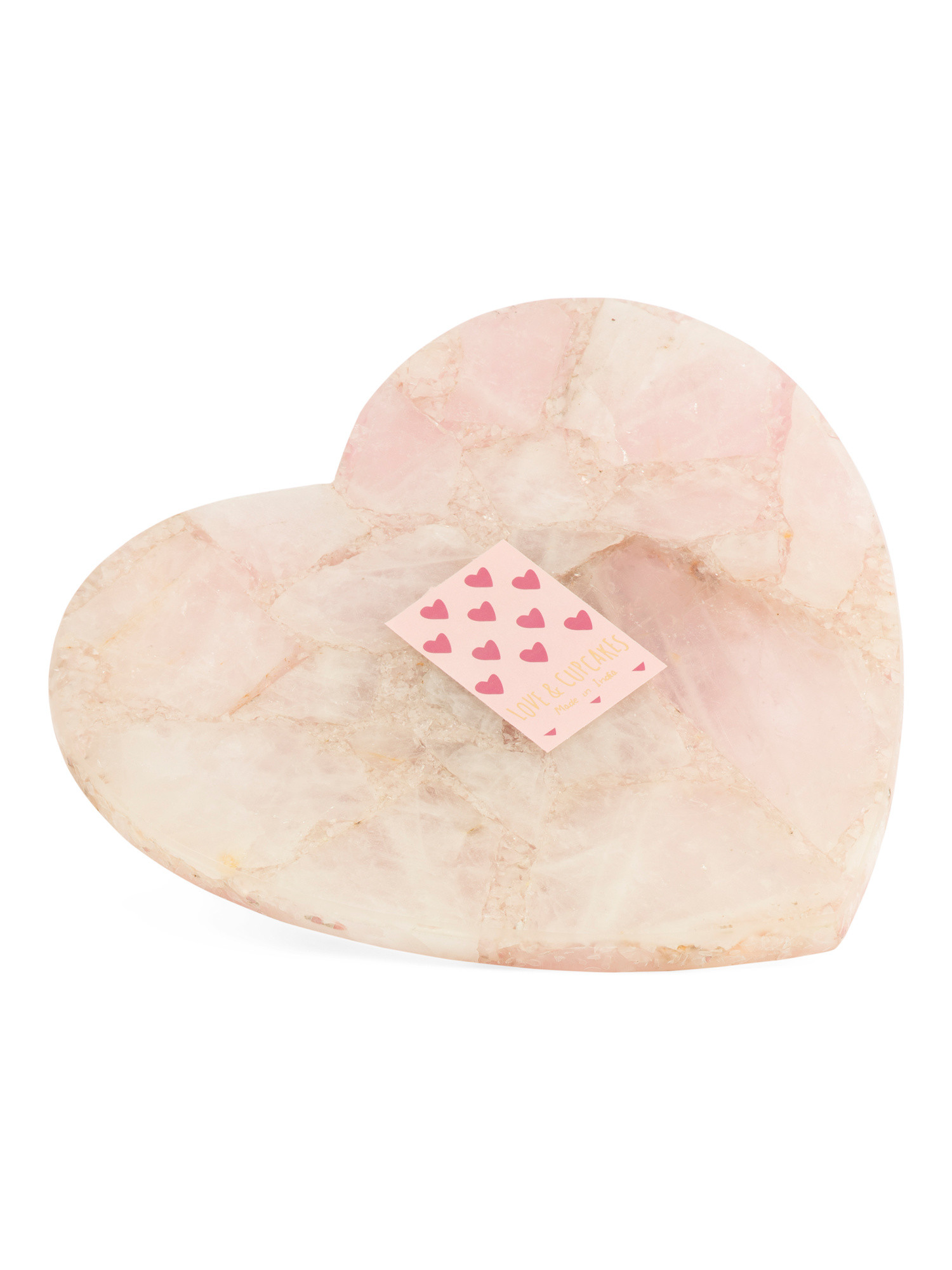 12x12 Rose Quartz Sculpted Heart Lazy Susan | TJ Maxx