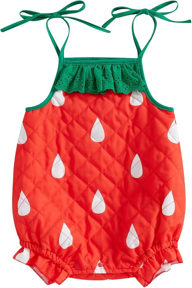 Baby Girl Boy Halloween Outfit Sleeveless Pumpkin Romper Adjustable Shoulder Strap Jumpsuit Cute ... | Amazon (US)