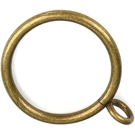 Ivilon Drapery Eyelet Curtain Rings - 1.7" Ring Loop for Hook Pins, Set of 14 - Antique Brass | Amazon (US)
