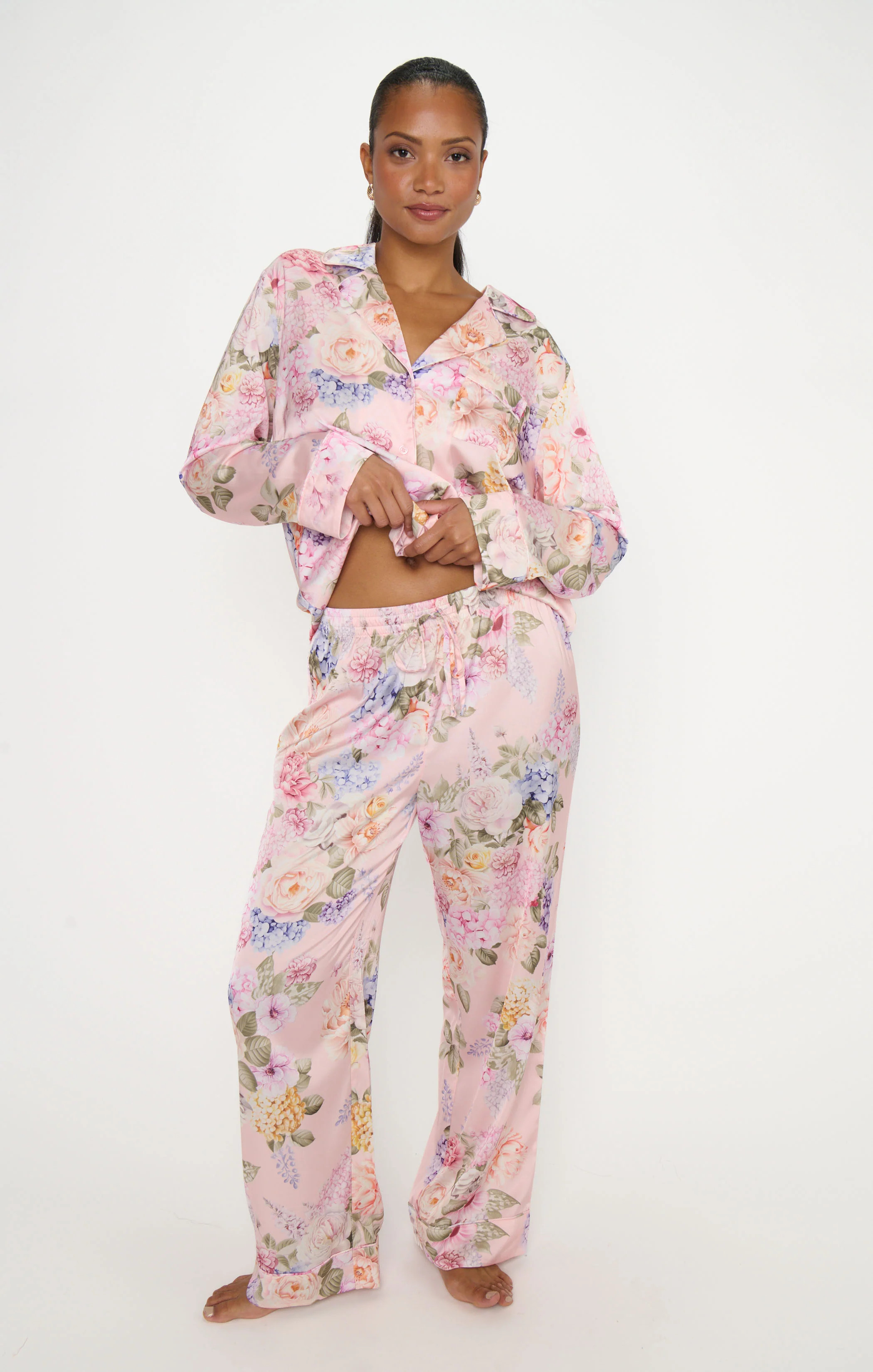 Classic PJ Set, in Powder Pink Blooms, Size: 2XS | Show Me Your Mumu | Show Me Your Mumu