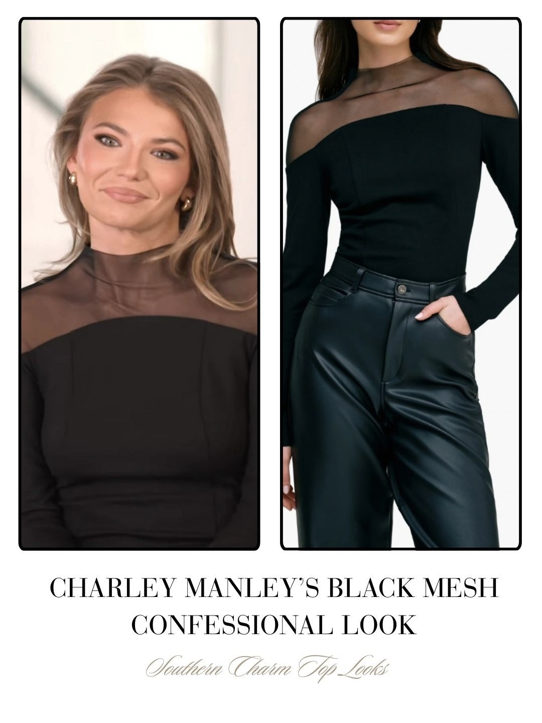 Charley Manely’s Black Mesh Confessional Look 