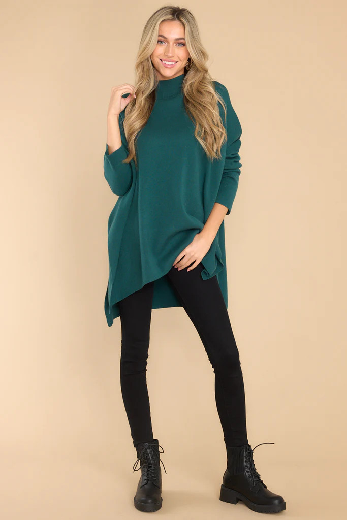 Hitting The Books Hunter Green Sweater | Red Dress 