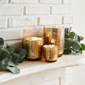 Mercury Glass Fluted Candles - Balsam Cedar | West Elm (US)