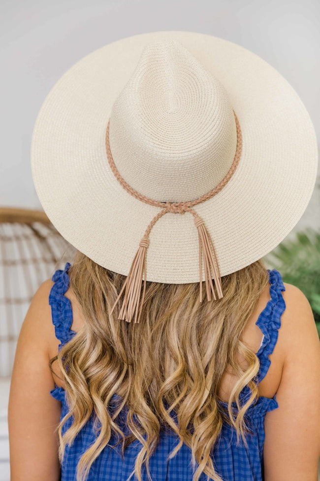 Take A Weekend Away  Straw Fedora Ivory | Pink Lily
