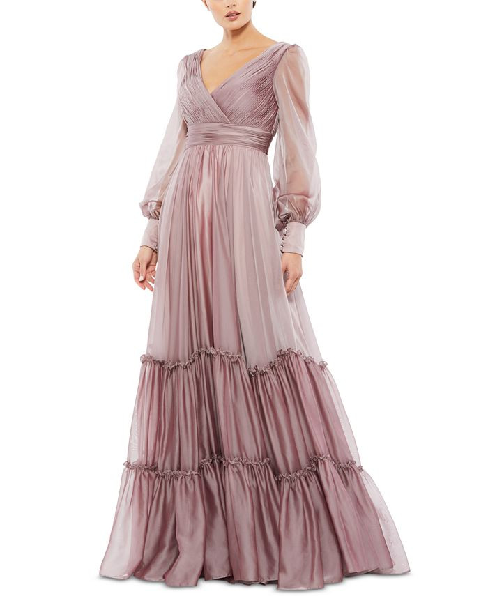 MAC DUGGAL Tiered Evening Gown & Reviews - Dresses - Women - Macy's | Macys (US)