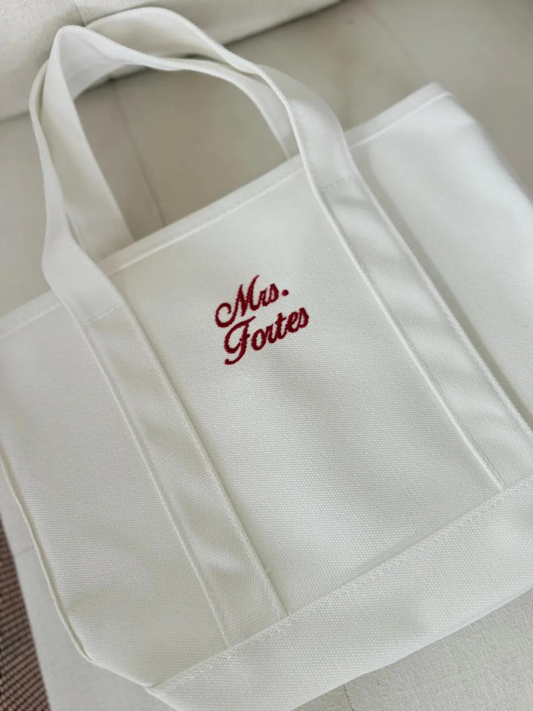 Mrs Tote Bag, White Embroidered Bridal Tote, Bachelorette Party | Etsy (Global)